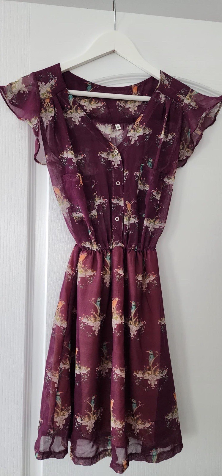 Chiffon Bird Print Dress