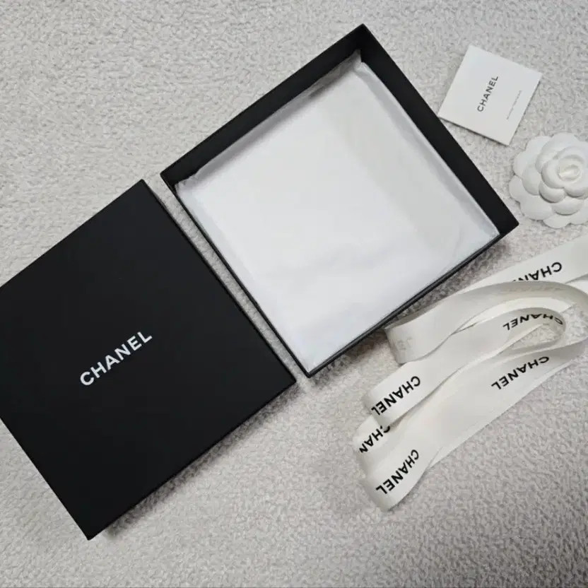 Chanel Accessories Box (17x17x4) with Ribbon & Brooch thumbnail 3