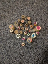 Clark & J&P Coats Plus Mixed Brand Antique Wooden Spools Of Thread Over 20