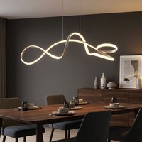 Pendellampe HäNgeleuchte Esstischlampe Kristalle Geschwungen Silber Led H 120 Cm