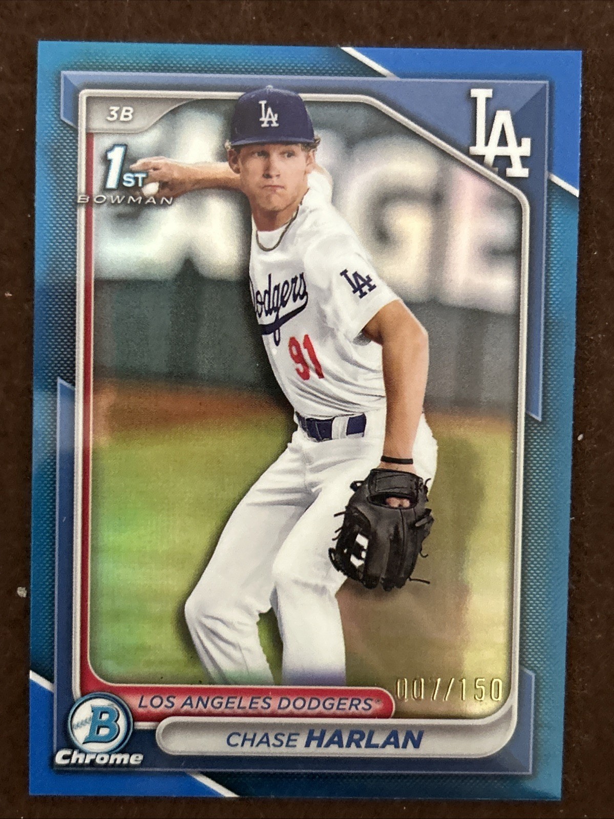 2024 Bowman Draft #BDC-96 Chase Harlan Chrome 1st Blue Refractor #/150