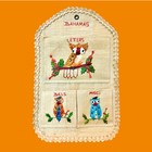 Vintage Bahamas Woven Raffia Owl Letter Organizer