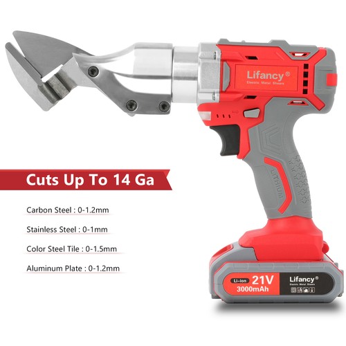 21 Volt 15 Gauge 3,000-SPM Off-Set Metal Shears Swivel Head Cordless 2 Batteries - Picture 4 of 13