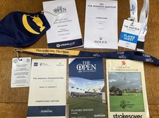 OPEN GOLF & AMATEUR COLLECTIBLE MEMORABILIA, PLAYERS BOOKS, LANYARDS ETC
