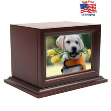 Wooden Pet Memorial Keepsake Urns, Photo Box Pet Cremation Urn  Cremation Urns fo