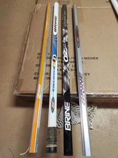 Vintage Brine Lacrosse Shafts, 1-6000, 1-Oz2, 1- F10, And 1-TA2 Lacrosse Shafts.