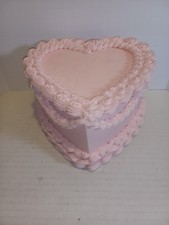 Pink Fake Heart Cake, Birthday Decor, Wedding Dessert Prop
