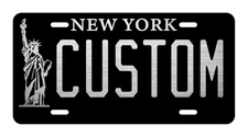 New York NY State Car Tag Custom Text Diamond Etch Vanity Front License Plate