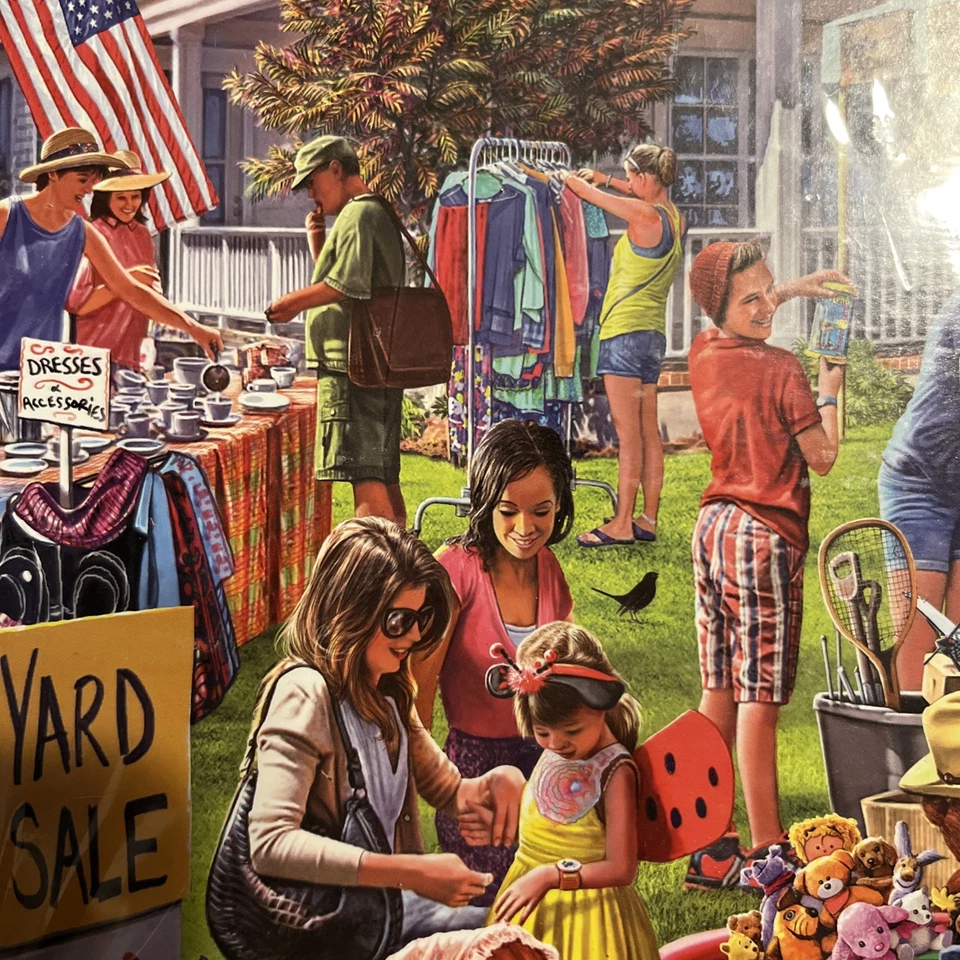 Rompecabezas White Mountain "YARD SALE" 1000 piezas sellado de fábrica Foto 3 de 4