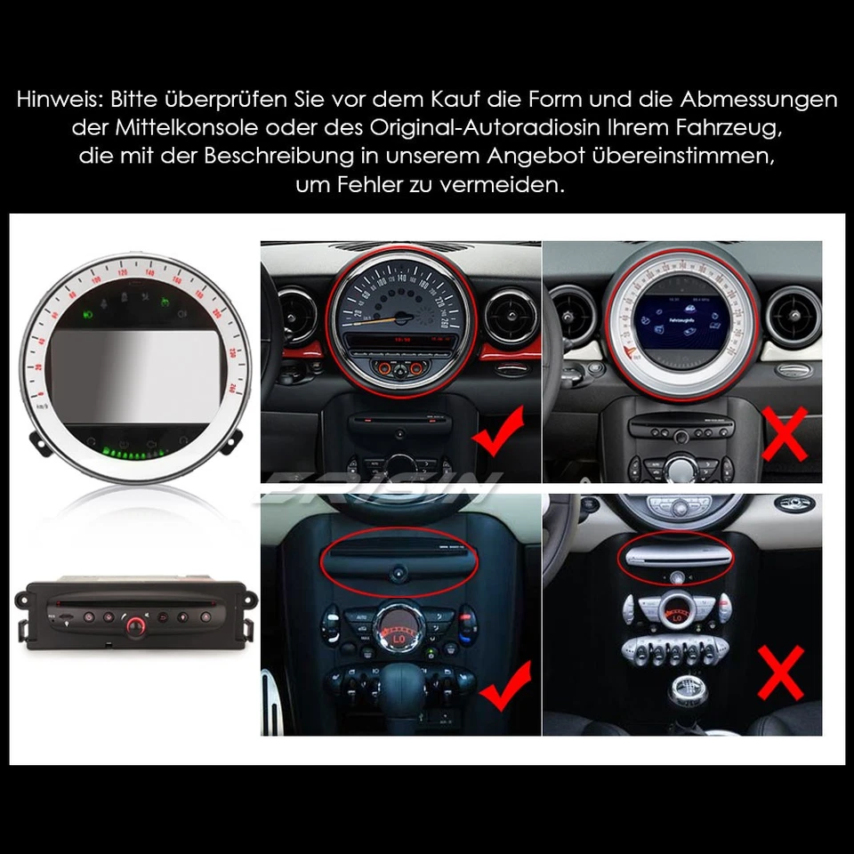 8 Kern Android 14 BMW Mini Cooper Autoradio CarPlay DSP WiFi DAB+ 4GB+64GB Navi - Bild 4 von 4