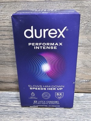 Durex Performax Intense Natural Latex Condoms Ribbed & Dotted 12 Count