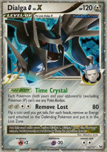 Heavily Played Dialga [G] LV.X - 122/127 - Rare Holo Pokemon Platinum