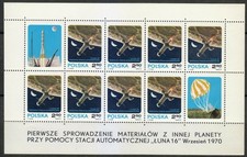 Poland 1970 KLB Mi 2040 Sc 1771 Luna 16 Landing on Moon  / Space sheet KLB **