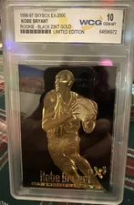 1996-97 SKYBOX EX-2000 KOBE BRYANT ROOKIE BLACK 23kt GOLD Limited Edition WCG 10