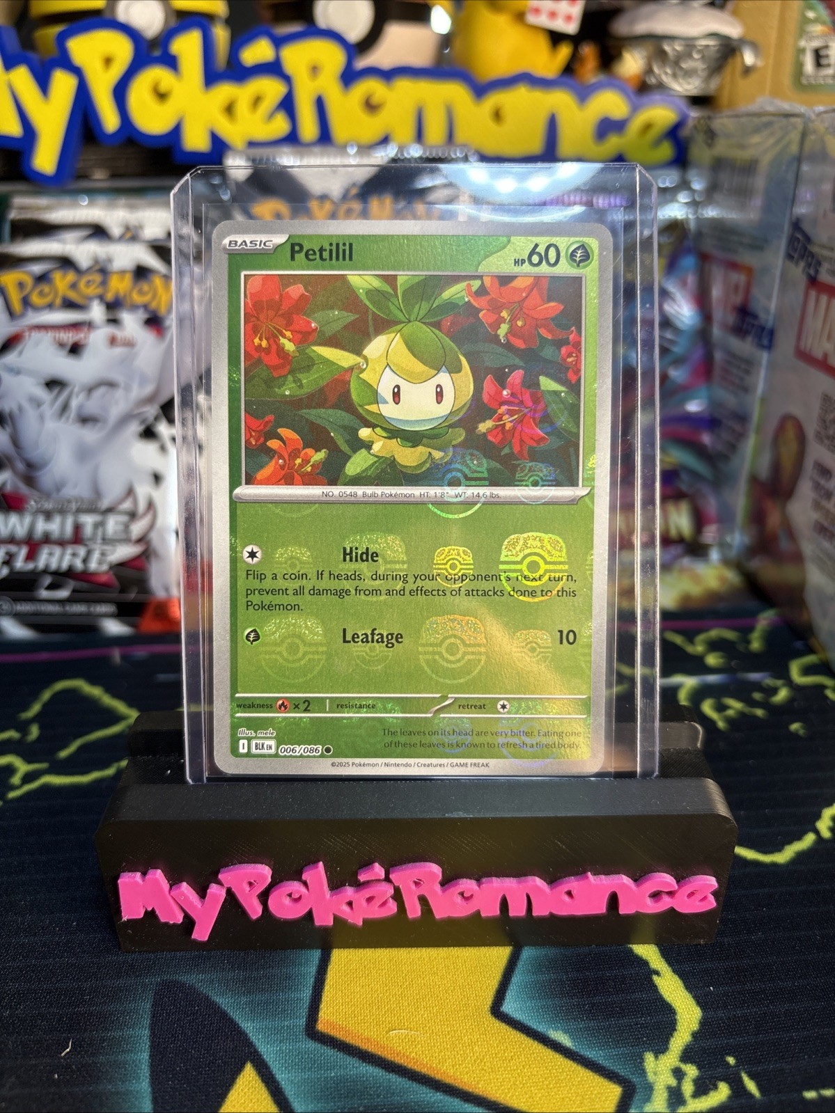 Pokemon Petilil 006/086 Black Bolt Reverse Holo Masterball Pattern NM English
