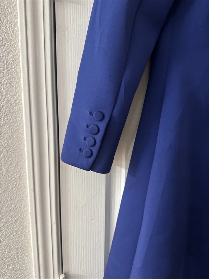 Abrigo de vestir Badgley Mischka azul cobalto para mujer talla 14 nuevo con etiquetas hermosa calidad Foto 3 de 4