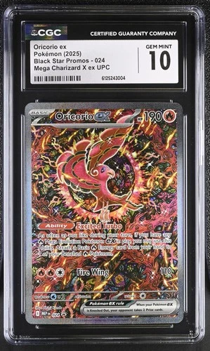 Pokémon 2025 Oricorio ex Mega Charizard X ex UPC Black Star Promos #24 CGC 10