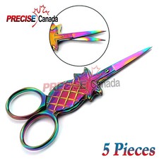 5 Pcs NEW PineApple Style Mini Scissors 3.5'' Full Multi-Color Perfect Points