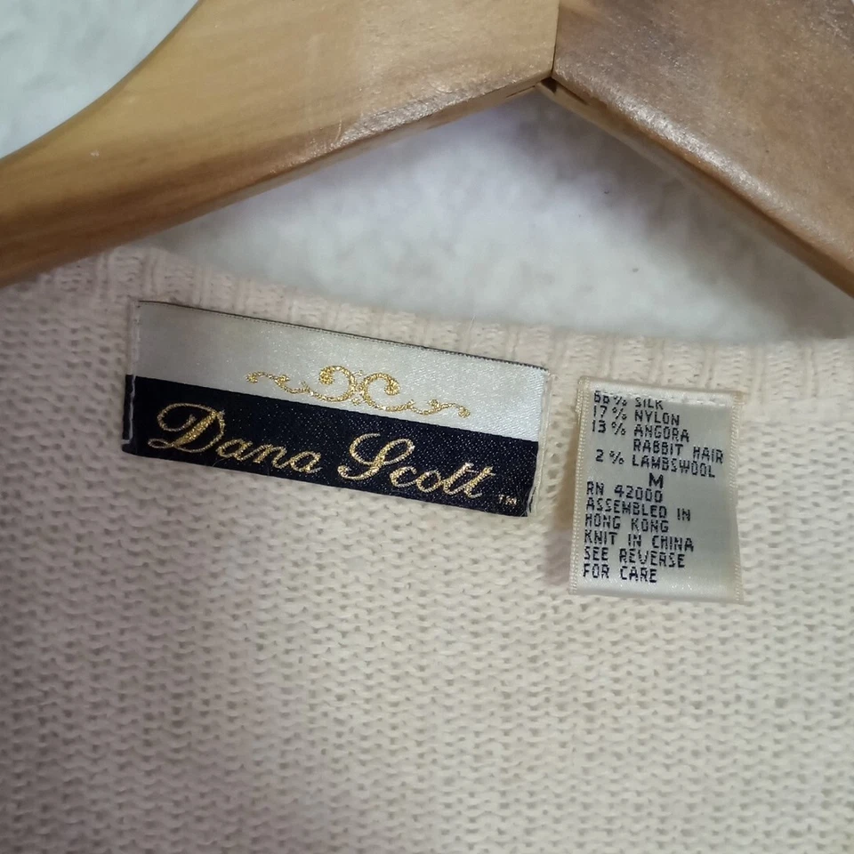 Cárdigan vintage de los 80 Dana Scott mezcla de seda para mujer talla mediana Foto 4 de 4