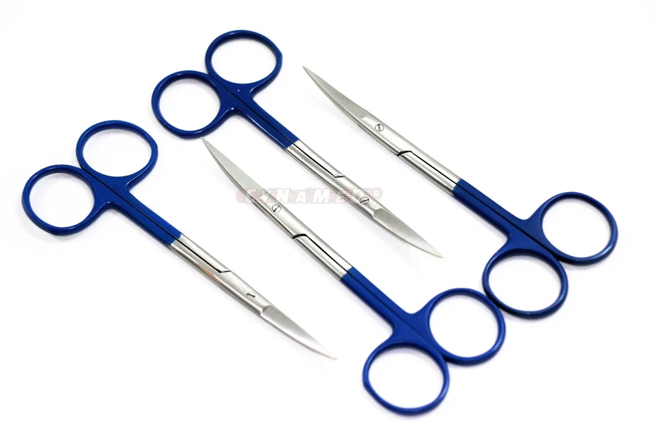 PACK DE 4 MICRO TIJERAS IRIS SUPERCUT DE ALTA CALIDAD INSTRUMENTO DENTAL CURVO DE 4,5" Foto 2 de 4