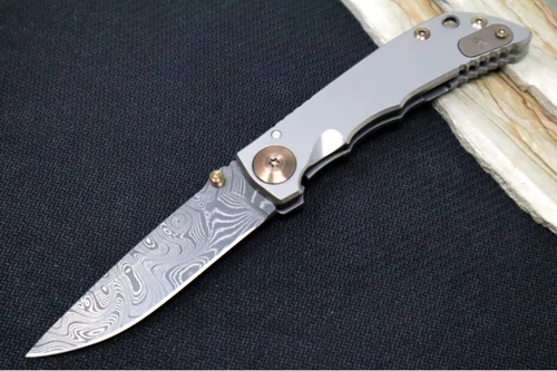Spartan Blades HARSEY Titanium Folder 3.25 - Drop Point Blade / Damascus / Stone