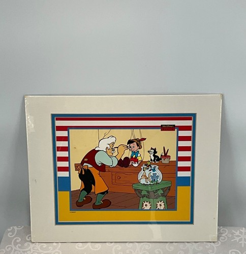 Vintage 1992 Walt Disney Pinocchio 11x14 Litho Matted Prints Set Of 2 - Picture 2 of 6