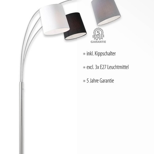 Bogenstehlampe Stehleuchte Wohnzimmerlampe dimmbar Fernbedienung RGB LED H 190cm - Bild 11 von 12