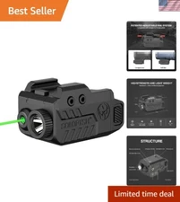 Rechargeable 500lm Tactical Flashlight & Green Laser - Low Profile Shockproof