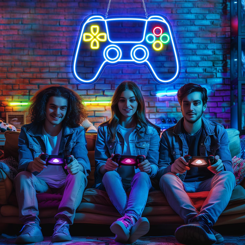 Gamer Neon Sign for Gaming Room Wall Decor 9-Position Brightness Adjustable Game - Picture 5 of 12