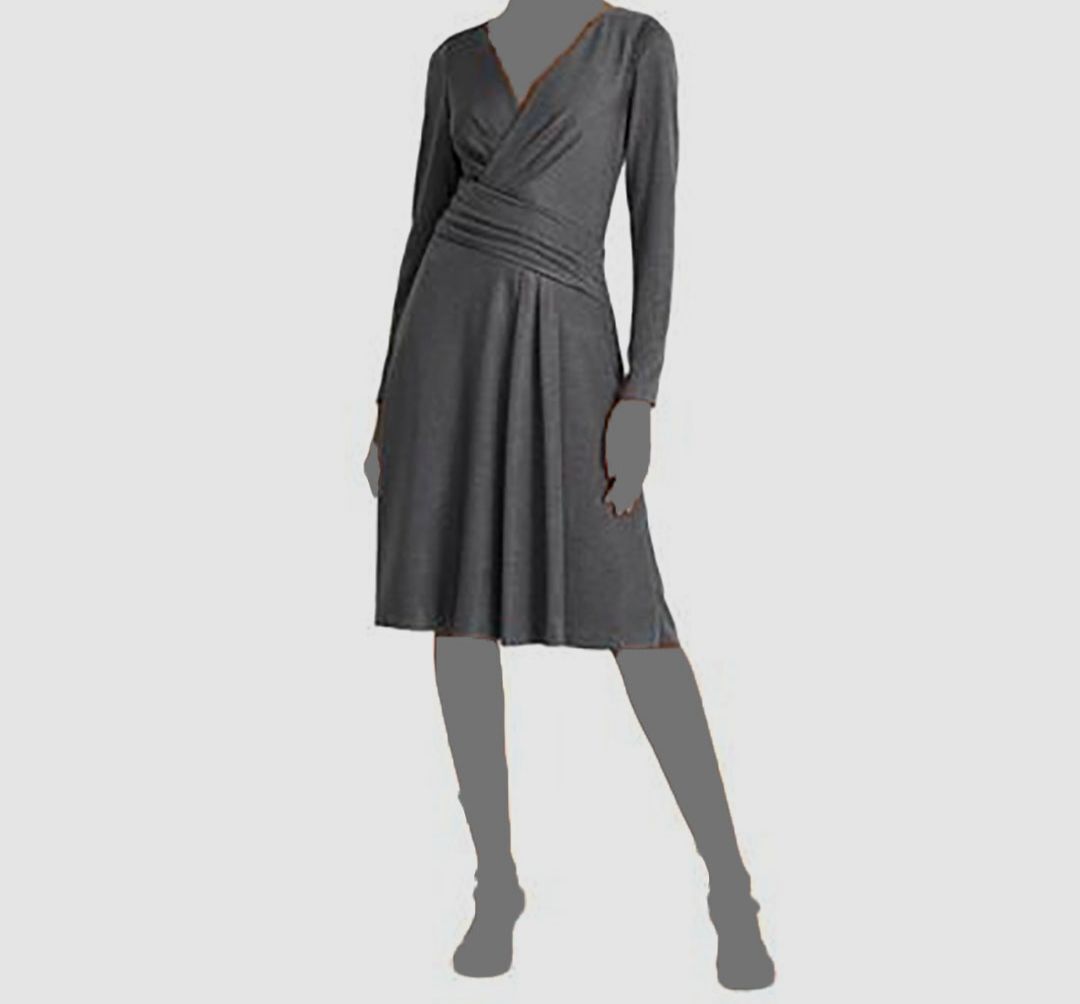 Lauren Ralph Lauren Metallic Knit Cocktail Dress - Heather Grey/Pewter - Size 12 Lauren Ralph Lauren Metallic Knit Cocktail Dress - Heather Grey/Pewter - Size 12