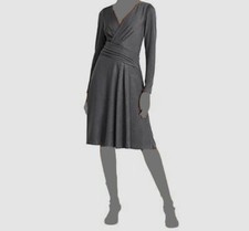 $265 Ralph Lauren Women's Gray Metallic Knit Cocktail Sheath Dress Size US 12