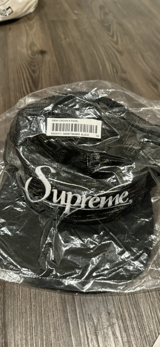 SUPREME MESH 6-PANEL HAT/ BLACK OS/ SS23 WEEK 11 (BRAND NEW SUPREME MESH 6-PANEL HAT/ BLACK OS/ SS23 WEEK 11 (BRAND NEW