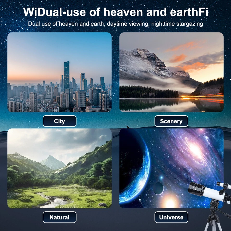 300mm Astronomical Telescope 150X with Phone Adapter for Beginner Moon Watching - Image 4 of 4