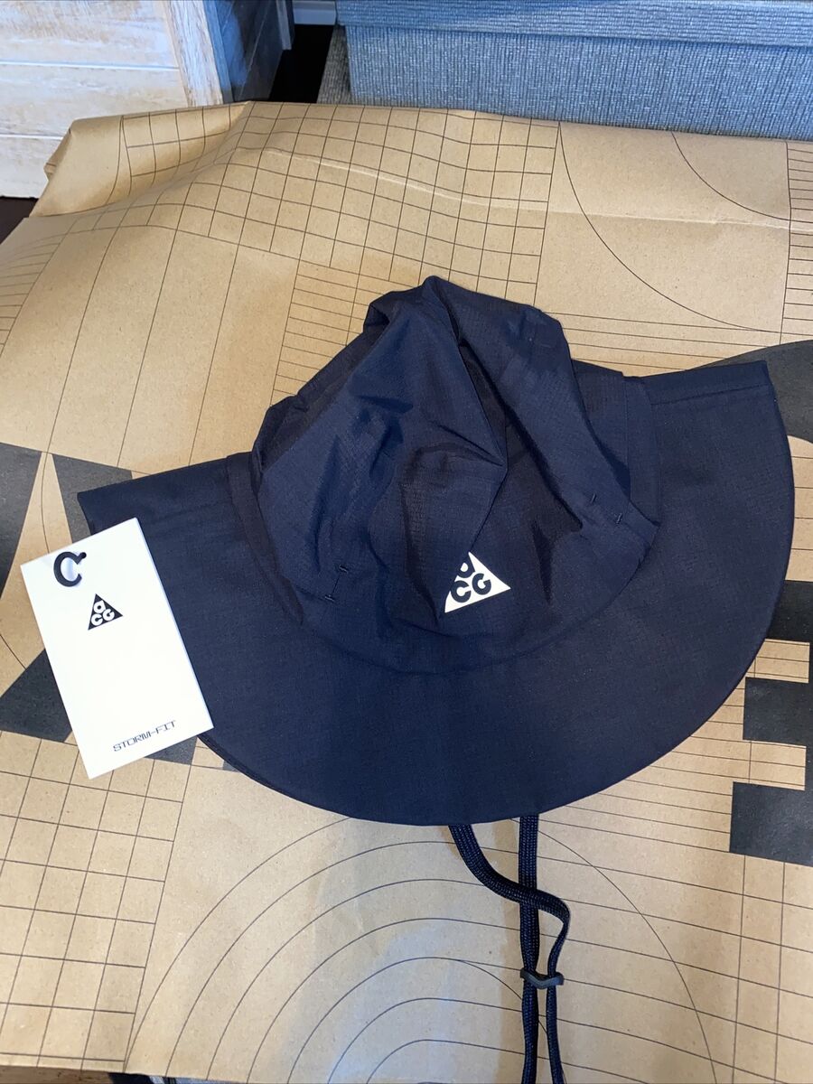 Nike ACG Storm Fit Bucket Hat Unisex Black Anthracite Sz M/L Nike ACG Storm Fit Bucket Hat Unisex Black Anthracite Sz M/L
