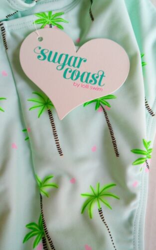 Sugar Coast by Lolli Swim gestreifter Palmenausschnitt Badeanzug Einteiler Small *Neu mit Etikett* - Bild 3 von 3