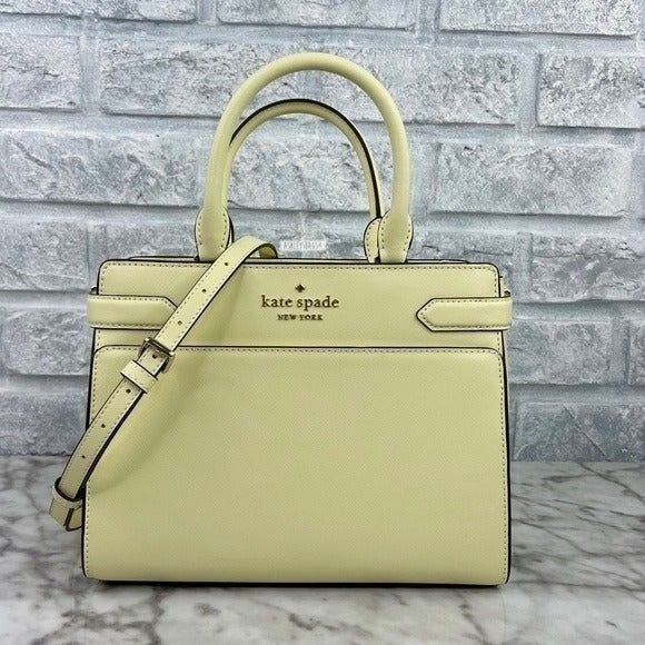 Kate Spade Staci Medium Satchel Crossbody In Lemon Fond