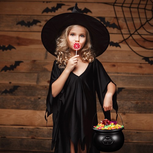 9PCS Cauldron Halloween Candy Bucket Kettle Party Favors Supplies Decoration - Picture 15 of 18