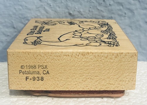 Sello de goma de madera de dinosaurio PSX este libro pertenece a: sello de libro F-938 - Imagen 3 de 3