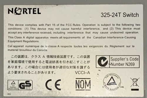 Switch Nortel/Avaya 325-24T with its brackets and power supply - Picture 2 of 3