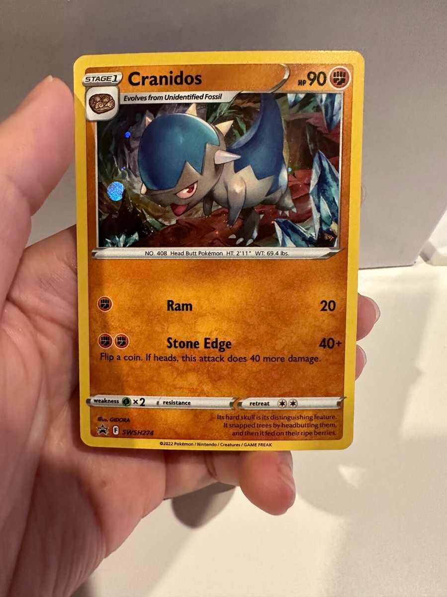 cranidos pokemon card value Cranidos SWSH274 Cosmos SWIRL Black Star Promo Pokemon Card 2022 NM 1113 #209