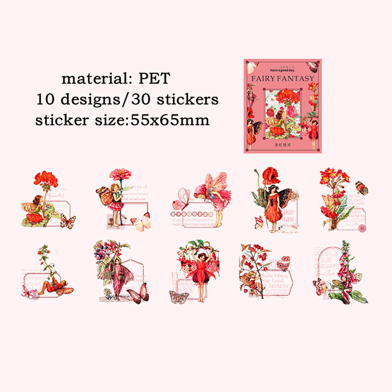 Kawaii Gardening Fairy Girl Floral Sticker Set Cute Animal Rabbit Deer Stationery Stickers Diary Book DIY Craft Arts Scrapbooking Travel Journal