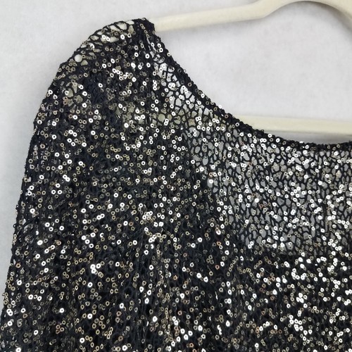 NEW Kay Unger New York Sz 8 Sequined Black / Gold Gown Long Maxi Dress NWT $130 - Picture 5 of 11