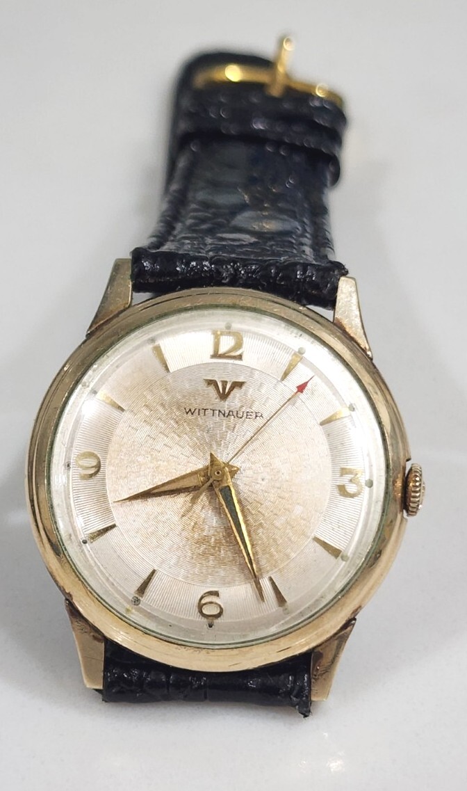 Vintage Longines Wittnauer Stainless Steel Crosshair Dial Mens