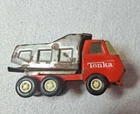 Vintage Diecast Tonka Mini Red And Silver Dump Truck 1970’s 5” Long.
