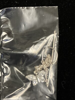 AVON Sterling Silber funkelnde Schmetterling Einfädler Ohrringe klar 925