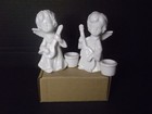 Set Of 2 Curt S Adler Porcelain Angels One Is Playin Bass & Other Playing Guitar