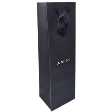 AMIRI Gift Paper Bag for Wine/Bottle Black 13.75”x4.25”x3.5”