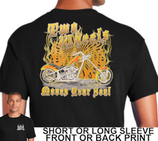 Camiseta Biker Two Wheels Move The Soul Custom Chopper Motocicleta Clásica Para Hombre
