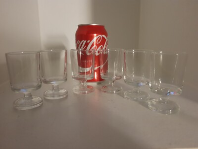 Antikes französisches 6er Set klare Schnapsgläser Schnaps Sherry Art Deco