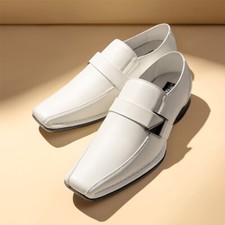 Men Dress Shoes Slip On Business Square Toe Oxford Loafer Shoes Wedding Shoes